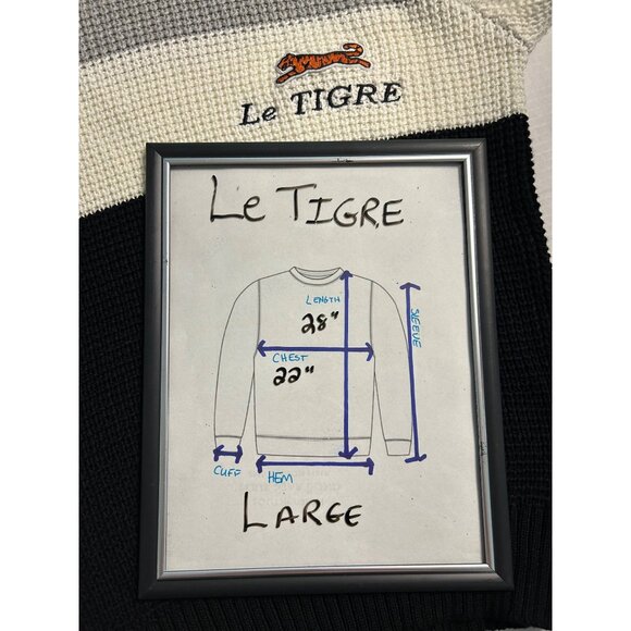 Le Tigre Mens Colorblock Sweater Embroidered Logo Crewneck Knit Sizes Small - XL - Picture 8 of 13